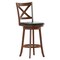 Flash Furniture Felicity Wood Classic Crossback Swivel Bar Height Barstool w/Padded Blk LeatherSoft Seat, Oak ES-UN1-29-OAK-GG - alternate 6